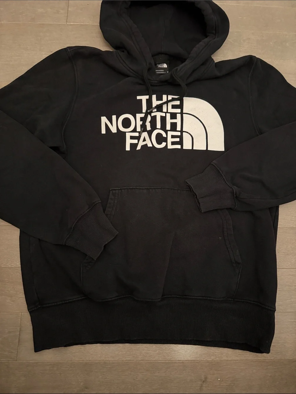 The North Face Black Hoodie with White Logo